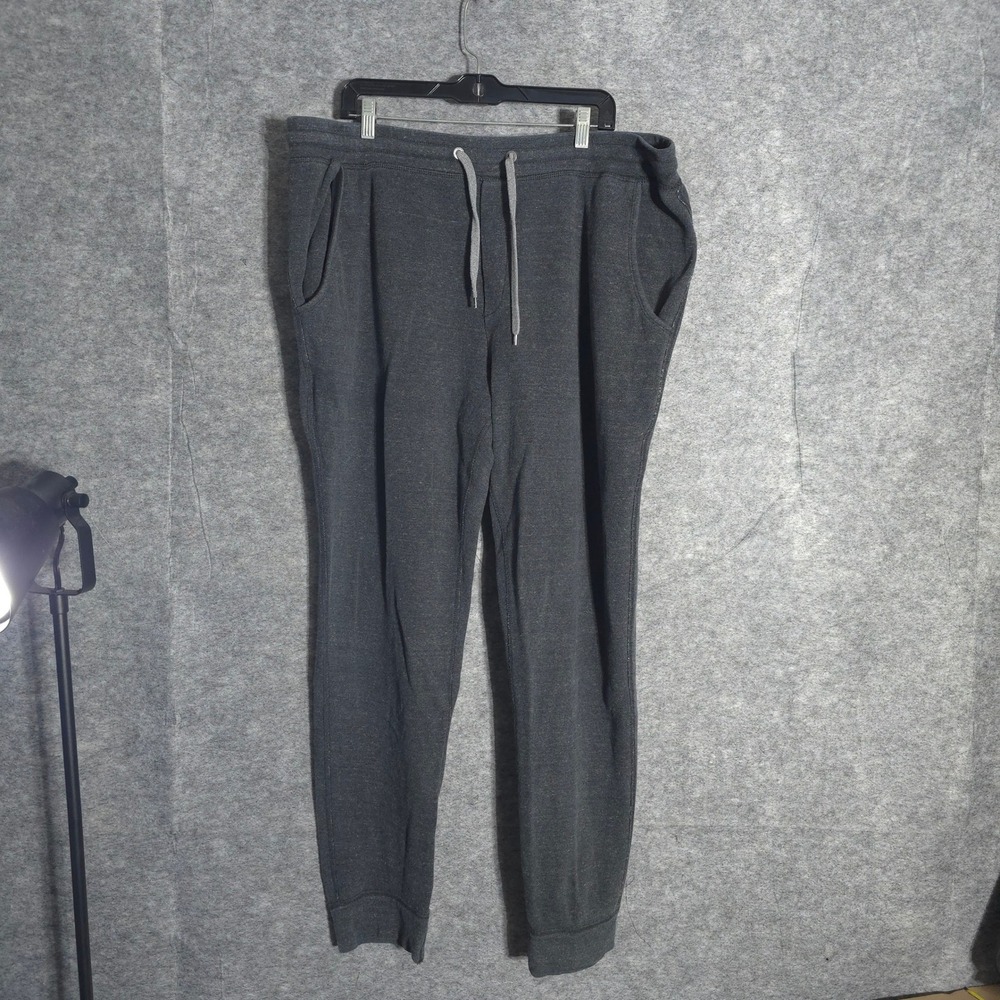 American Eagle Joggers Mens XL Gray Heathered Fleece Drawstring Sweatpants Solid